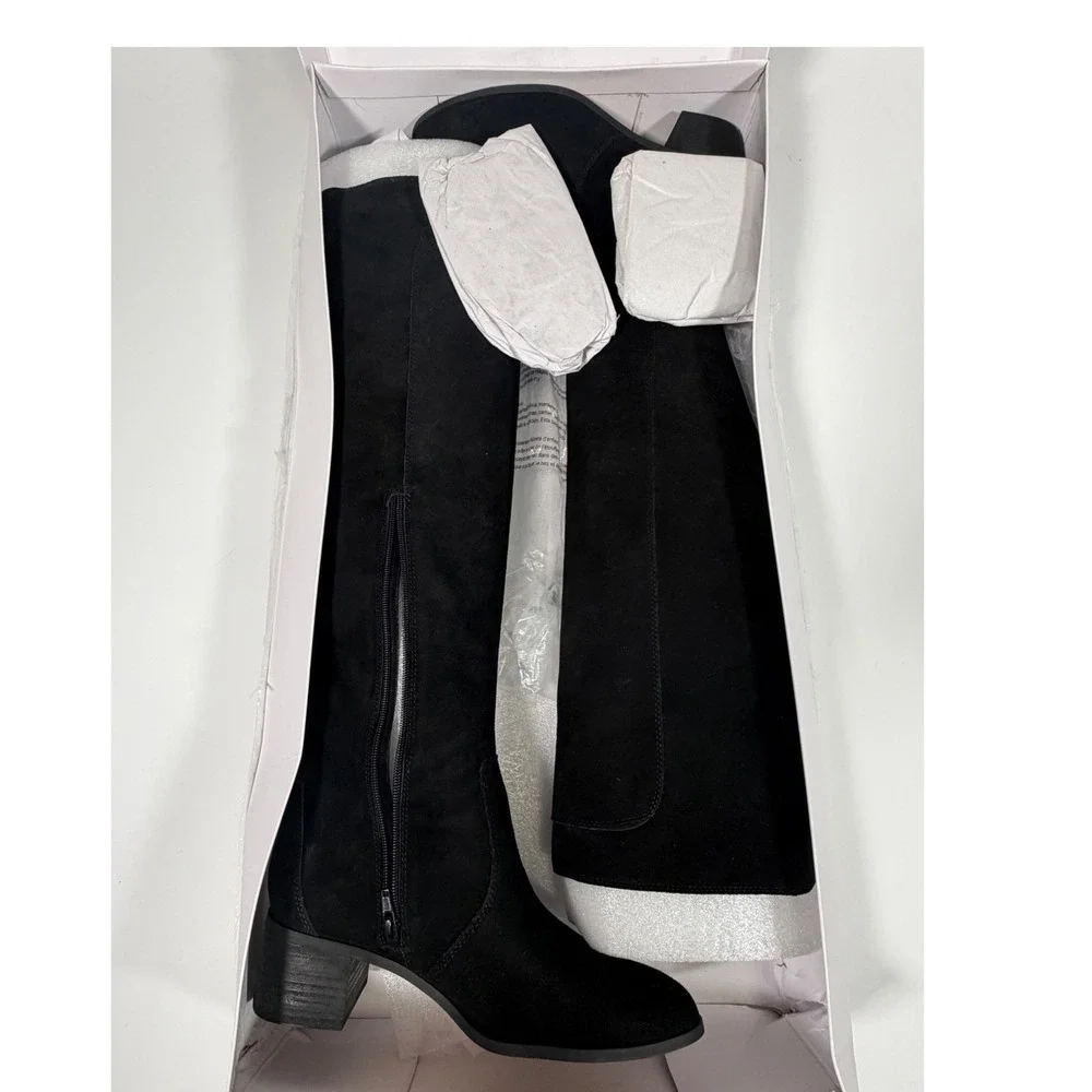 Corso Como Loval Black Suede Tall Boots Minimalist Old Money Quiet Luxury 9.5M